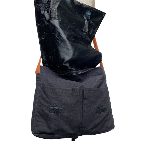 Craft Link Vietnam Orange Colorblock Embroidered Diamond Flap Messenger Bag - Picture 7 of 8